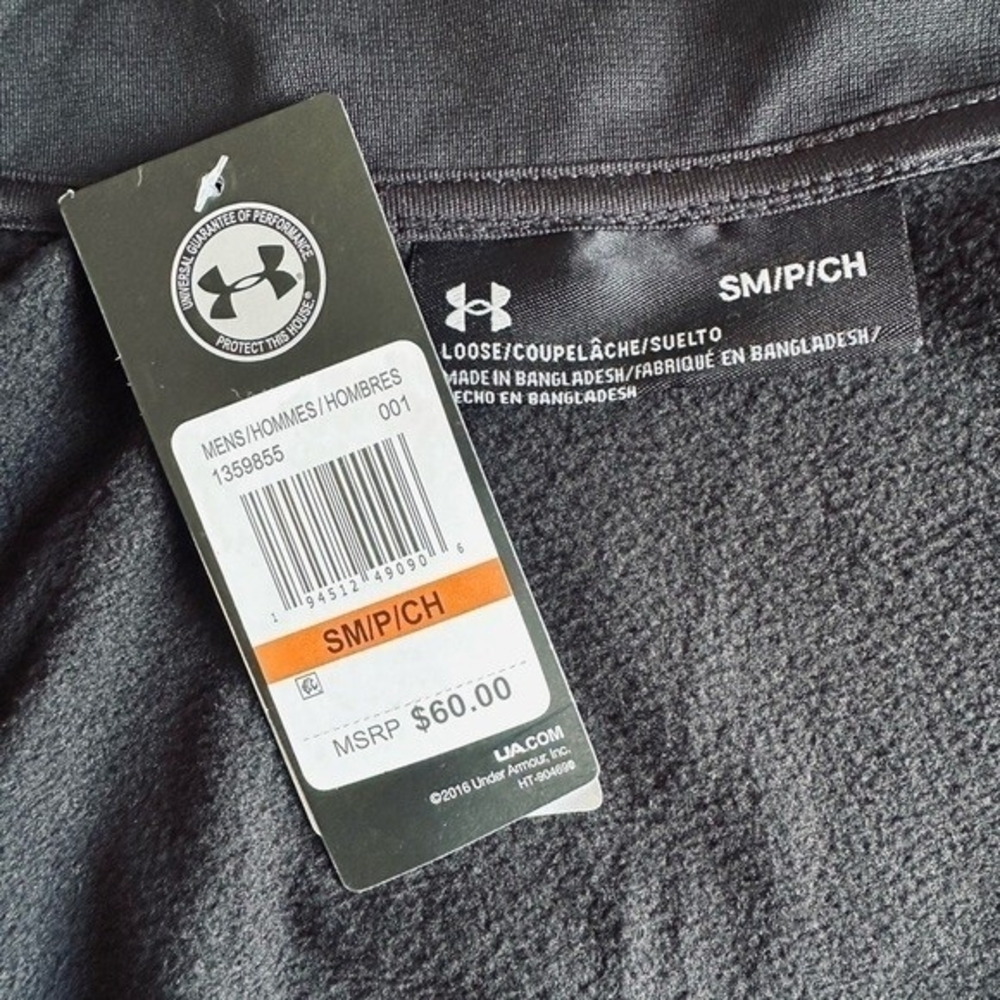 Under Armour Mens Micro Fleece Jacket S Full Zip Athletic Sweatshirt Logo NEW - Picture 9 of 9